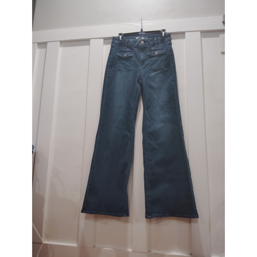 White House Black Market High Rise 12" Leg Opening Skinny Flare Jeans Blue 4